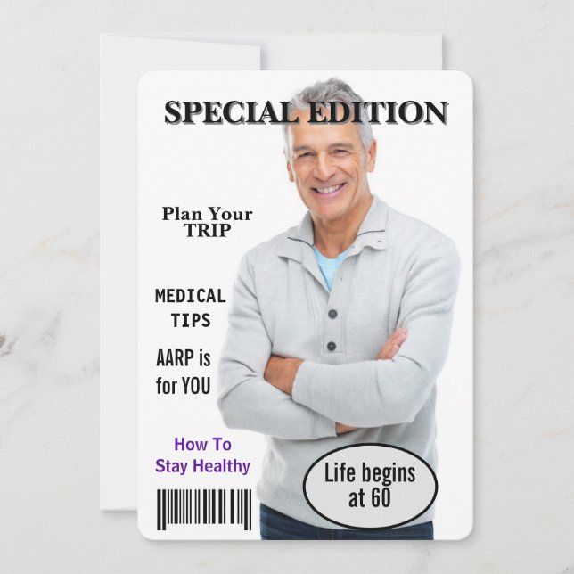 60th Birthday Party Magazine Cover Invitation (Front)