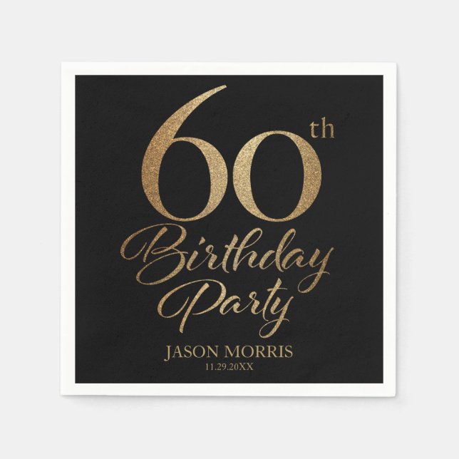 60th Birthday Party Napkin (Front)