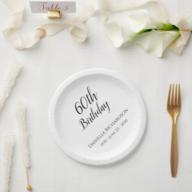 60th Birthday Party Paper Plates (Wedding)