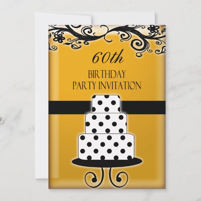 60th Birthday Party Personalised Invitation (Front)