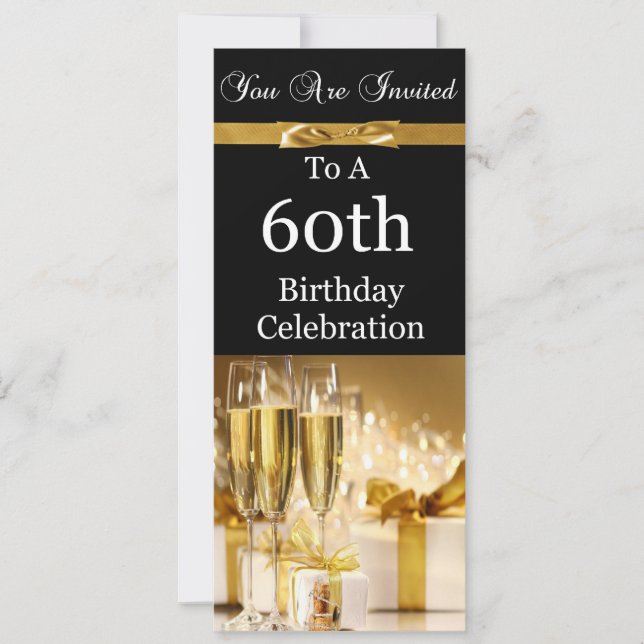 60th Birthday Party Personalised Invitation (Front)