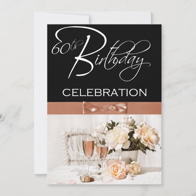 60th Birthday Party Personalised Invitation (Front)