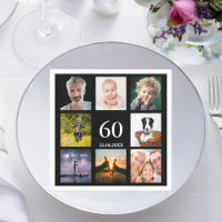 60th birthday party photo collage guys black