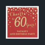 60th Birthday Party Red and Gold Diamond Napkins<br><div class="desc">60th Birthday Party Invitation with Red and Gold Glitter Diamond Background. Gold Confetti. Adult Birthday. Man or Woman Birthday. For further customisation,  please click the "Customise it" button and use our design tool to modify this template.</div>