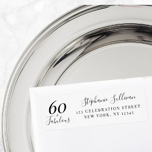 60th Birthday Party Return Address Label