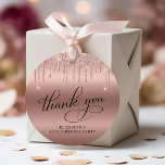 60th Birthday Party Rose Gold Glitter Thank You Favour Tags<br><div class="desc">Elegant gift tags for your 60th birthday party featuring "Thank You" and "60 & Fabulous" in stylish calligraphy,  a rose gold faux foil background and rose gold faux glitter.</div>