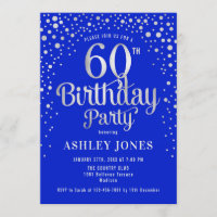 60th Birthday Party - Royal Blue & Silver