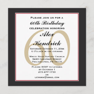 60th Birthday Party Square Invitation
