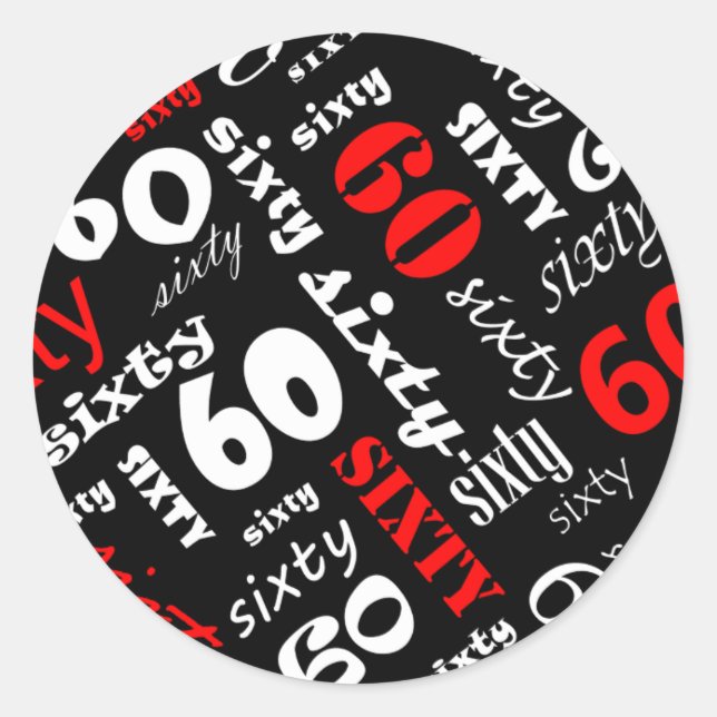 60th Birthday Party Sticker (Front)