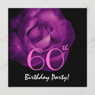 60th Birthday Party Template Elegant Rose