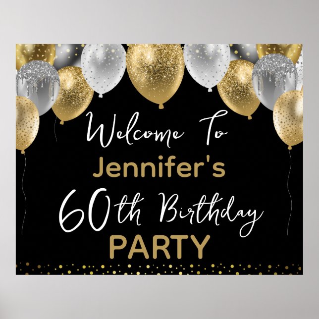 60th Birthday Party Welcome Sign (Front)