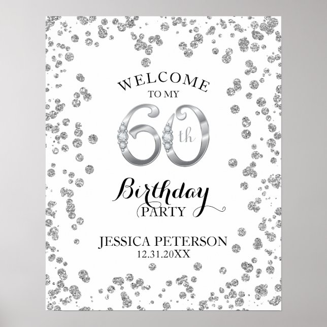 60th Birthday Party Welcome Sign (Front)