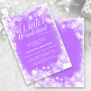 60th Birthday Party Winter Wonderland Snowflake Invitation