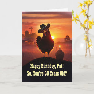 60th Birthday Personalise Name Cute and Funny Card