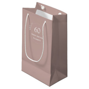 60th Birthday Personalised Blush Small Gift Bag