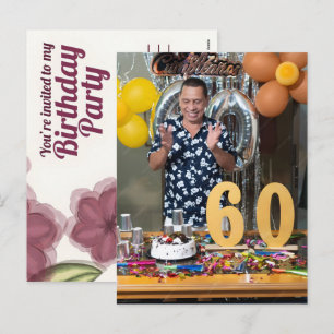 60th Birthday Personalised Gifts: Celebrate 60 Yea Holiday Postcard