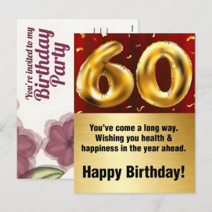 60th Birthday Personalised Gifts: Celebrate 60 Yea Holiday Postcard
