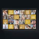 60th Birthday Photo Collage Custom Black Gold Banner<br><div class="desc">Celebrate a milestone in style with this 60th Birthday Photo Collage Banner. Easily personalise it with your own photos, custom text, and theme colours to create a one-of-a-kind decoration for your party. Perfect for displaying cherished memories. This banner makes a stunning backdrop for birthdays, photo booths, and event décor. Designed...</div>