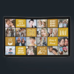 60th Birthday Photo Collage Custom Black Gold Banner<br><div class="desc">Celebrate a milestone in style with this 60th Birthday Photo Collage Banner. Easily personalise it with your own photos, custom text, and theme colours to create a one-of-a-kind decoration for your party. Perfect for displaying cherished memories. This banner makes a stunning backdrop for birthdays, photo booths, and event décor. Designed...</div>