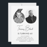 60th Birthday Photo Invitation<br><div class="desc">Celebrate your milestone 60th birthday in style with our personalized invitation featuring your favorite photos from the past and present! This minimalist design showcases your cherished memories and adds a touch of glamour to your special occasion. With customizable text and premium printing, this invitation is sure to impress your guests...</div>