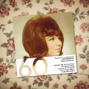 60th Birthday Photo Invitation - 5.25 x 5.25