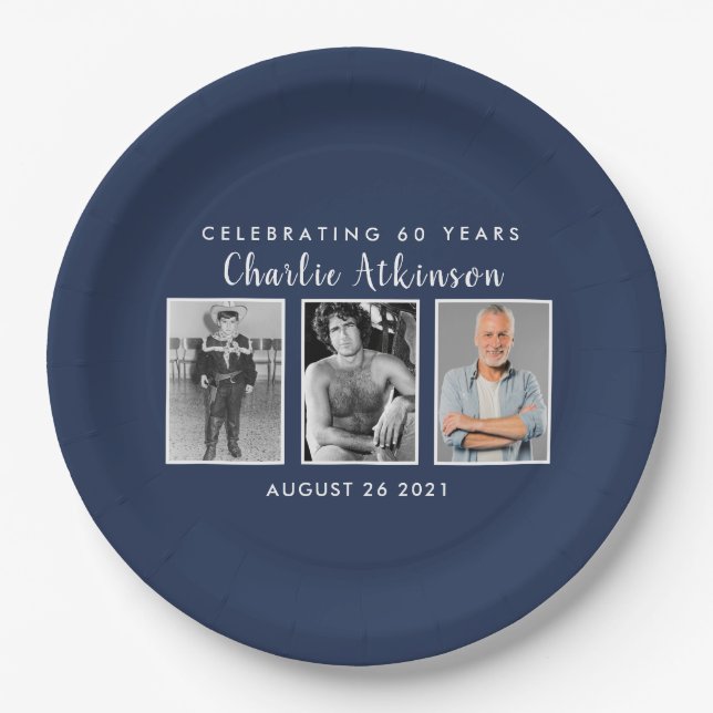 60th birthday photo plate (Front)