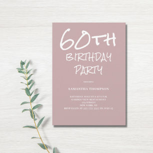 60th Birthday Pink Party Invitation