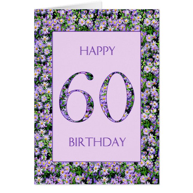 60th Birthday Purple Daisies (Front)