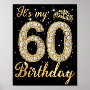 60th Birthday Queen Diamond Crown 60 Year Old Poster