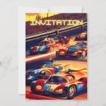 60th Birthday Racing Car Theme Invite<br><div class="desc">60th Birthday Racing Car Theme Invite - Customise the reverse text to your liking with full details of your event. Le Mans racing theme design on the front,  great for Dad's Uncles and Brothers turning 60.</div>