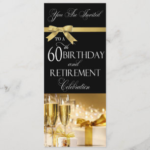 60th Birthday Retirement Combination Invitation