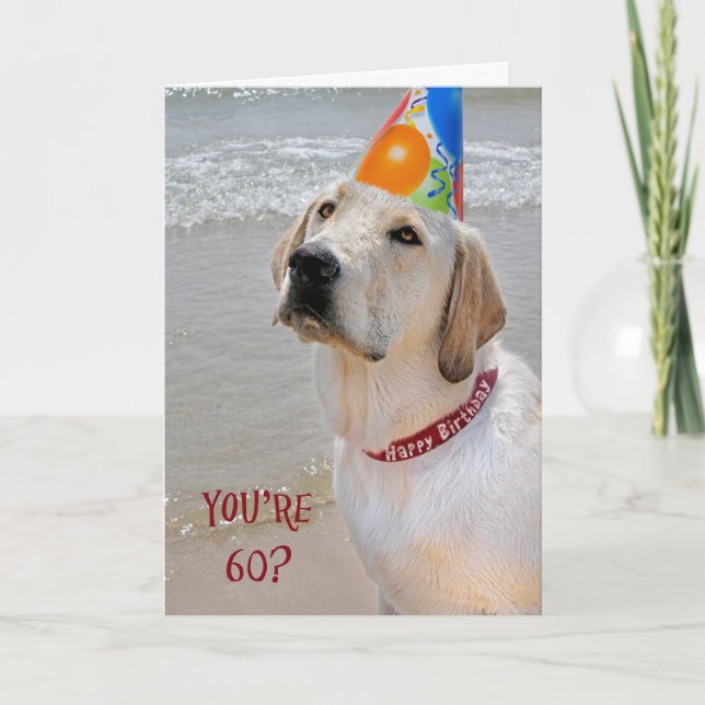 60th Birthday Retriever Card (Front)