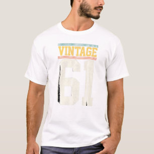 60th Birthday Retro Jersey Number 61 Vintage 1961 T-Shirt
