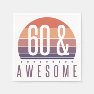 60th Birthday Retro Sunset Napkin