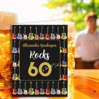 60th birthday Rock and Roll Guitar add Name