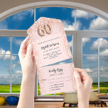 60th birthday rose gold blush pink party RSVP All In One Invitation<br><div class="desc">Rose gold,  blush coloured background,  decorated with confetti on the inside. Personalise and add a photo,  names,  party details,  RSVP date,  return address and name.  Number 60 is written with a balloon style number.</div>