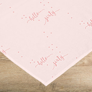 60th birthday rose gold pink hello sixty text tablecloth