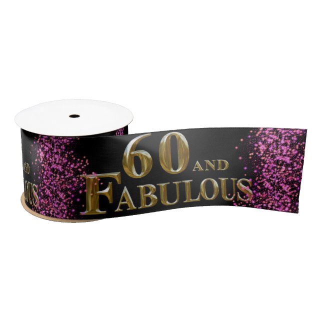 60th Birthday  Satin Ribbon (Spool)