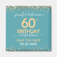 60th Birthday Save the Date Magnet