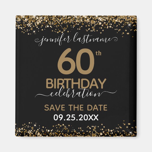 60th Birthday Save the Date Magnet (Front)