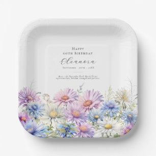 60th Birthday September Birth Flower Paper Plate