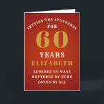 60th Birthday Setting Standards Add Your Name Card<br><div class="desc">Easily customise the text to the front and the interior of this birthday card using the template provided. Part of the setting standards range of greeting cards.</div>