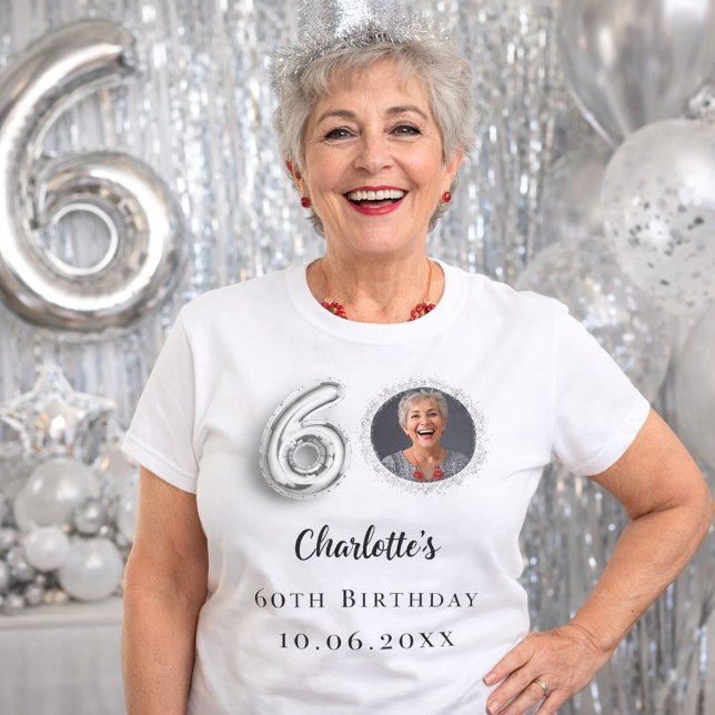 60th birthday silver photo T-Shirt (Creator Uploaded)