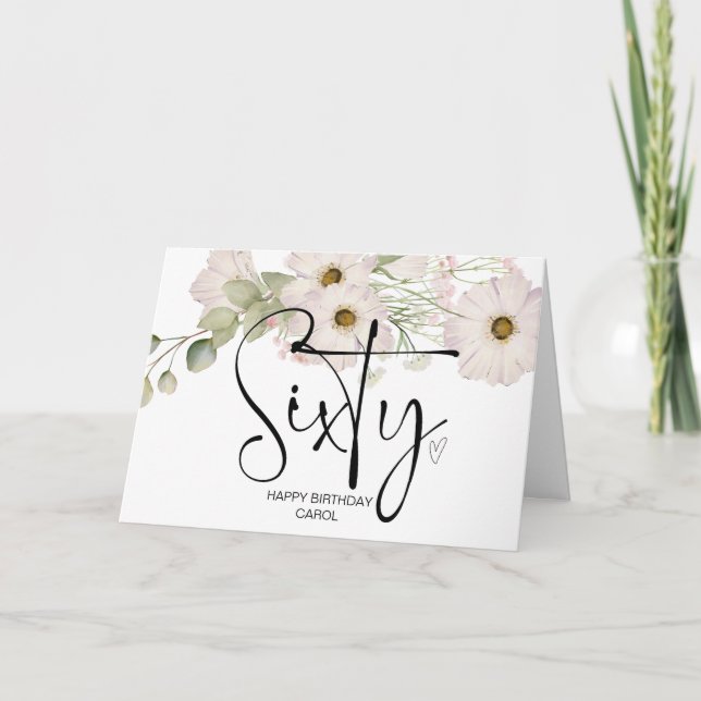 60th Birthday Sixtieth Happy Birthday for Friends Card (Front)