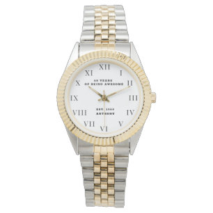 60th Birthday Sixty Black Vintage Gold Modern Watch