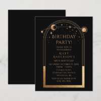 60th Birthday Sixty Celestial Black Gold Astronomy