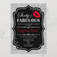 60th Birthday - Sixty Fabulous Black Red Silver
