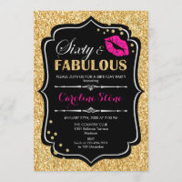 60th Birthday - Sixty Fabulous Gold Black Pink