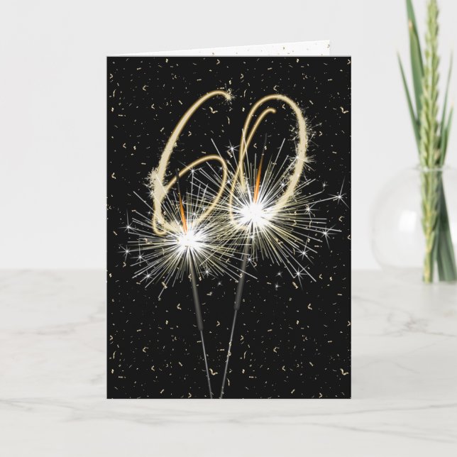 60th Birthday Sparkler Card (Front)