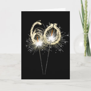 60th Birthday Sparklers on Black Card